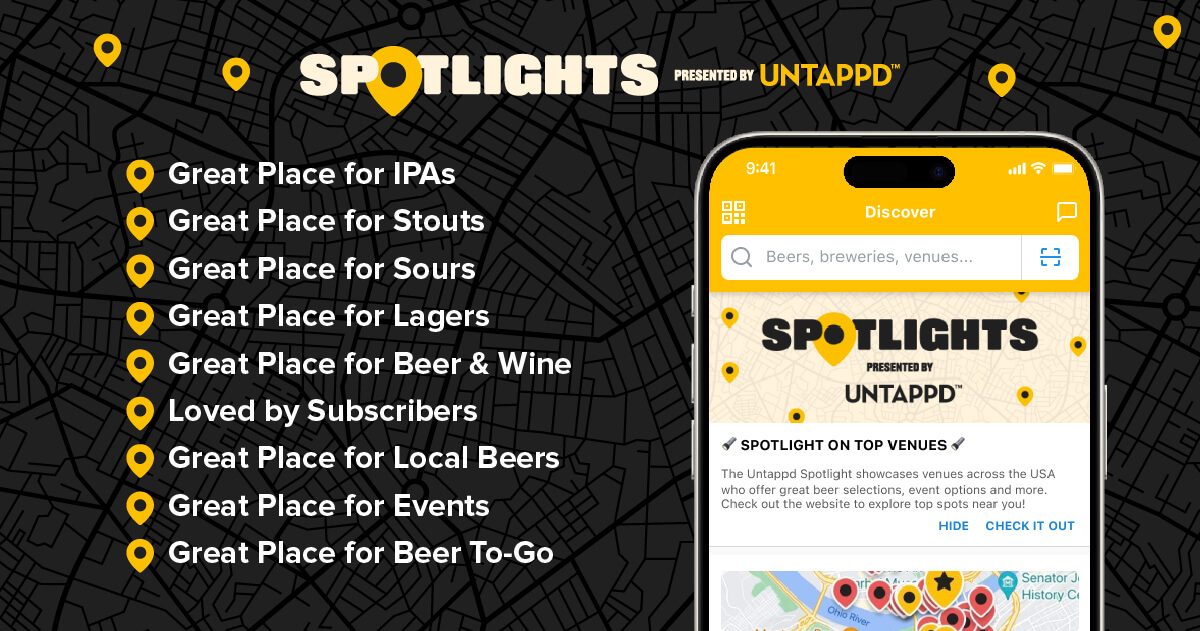 The categories of the Untappd Spotlights